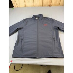 Truckers jacket‎ Peterbilt men's 2XL Gray Softshell Jacket Full Zip Fleece Lined